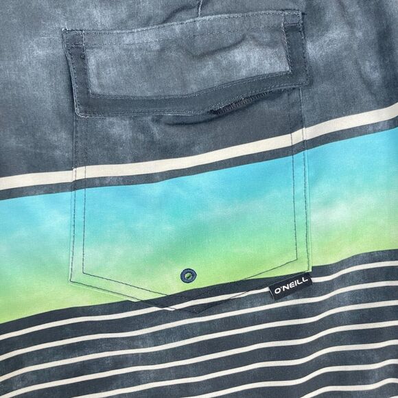 O'neill Board Shorts Mens 36 Swim Trunk Surf Beach Blue Gray Lightweight - Picture 6 of 14